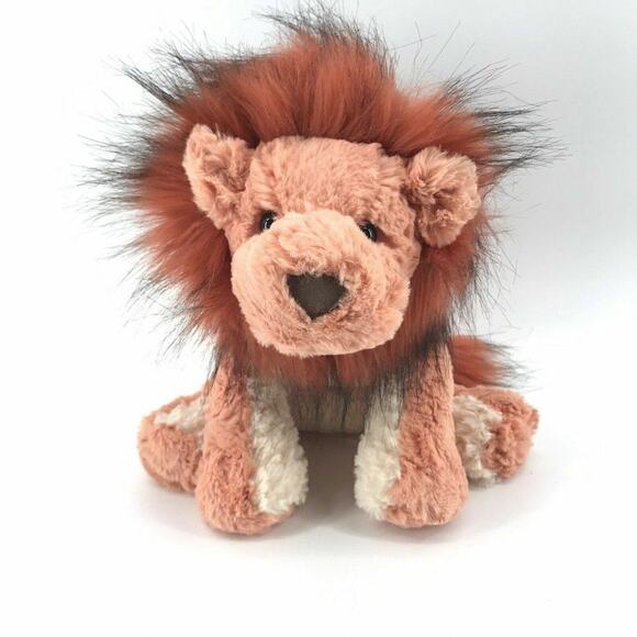 GUND Cozys Collection Lion Stuffed Animal Plush 10" Red Orange Fur Plush RARE - Picture 1 of 5